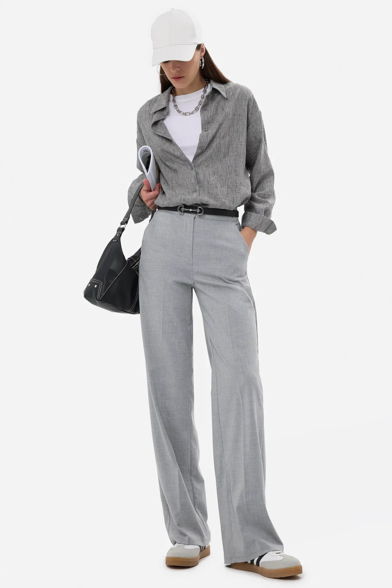 High-Waist Straight-Leg Pants