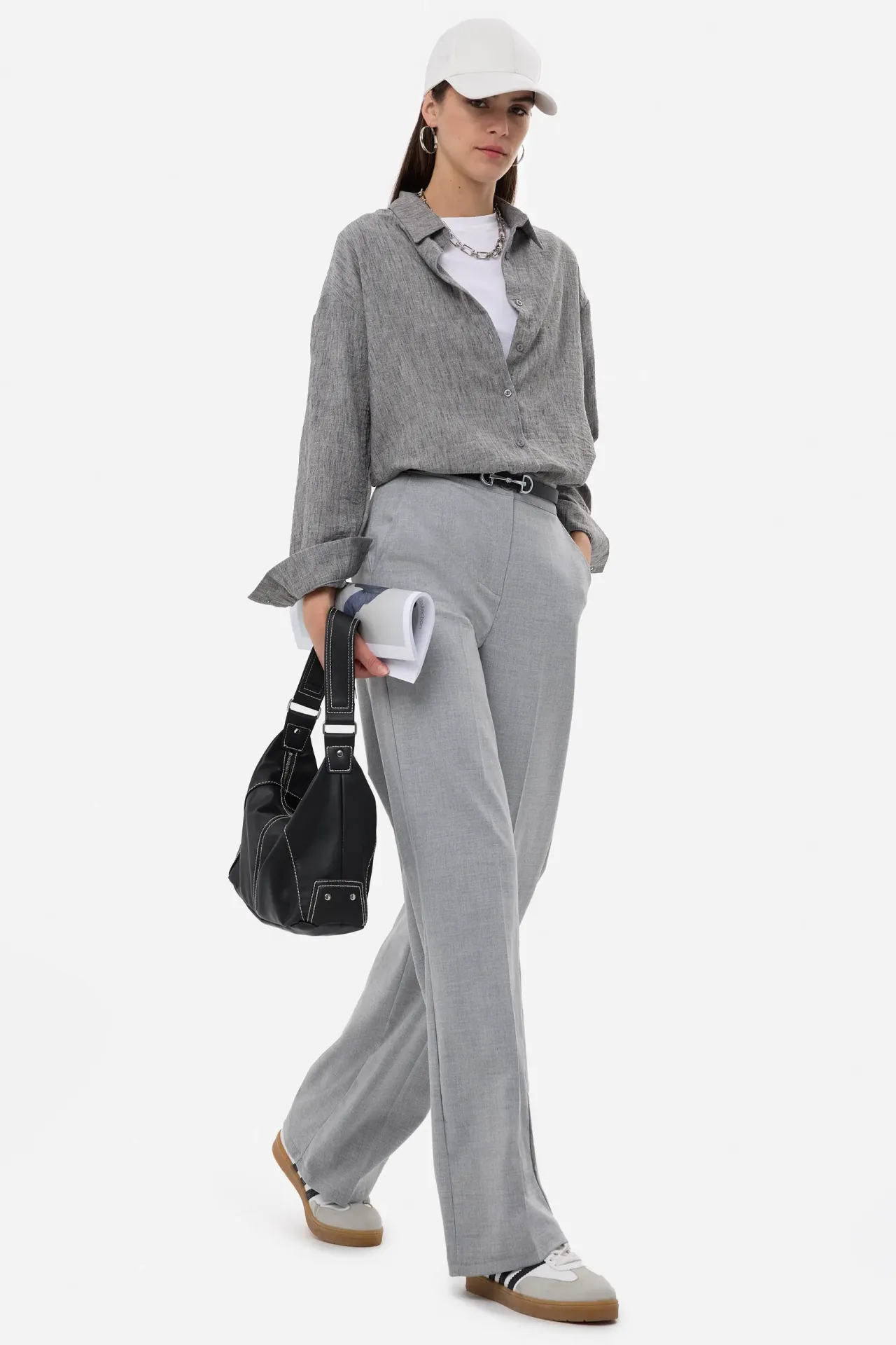 High-Waist Straight-Leg Pants