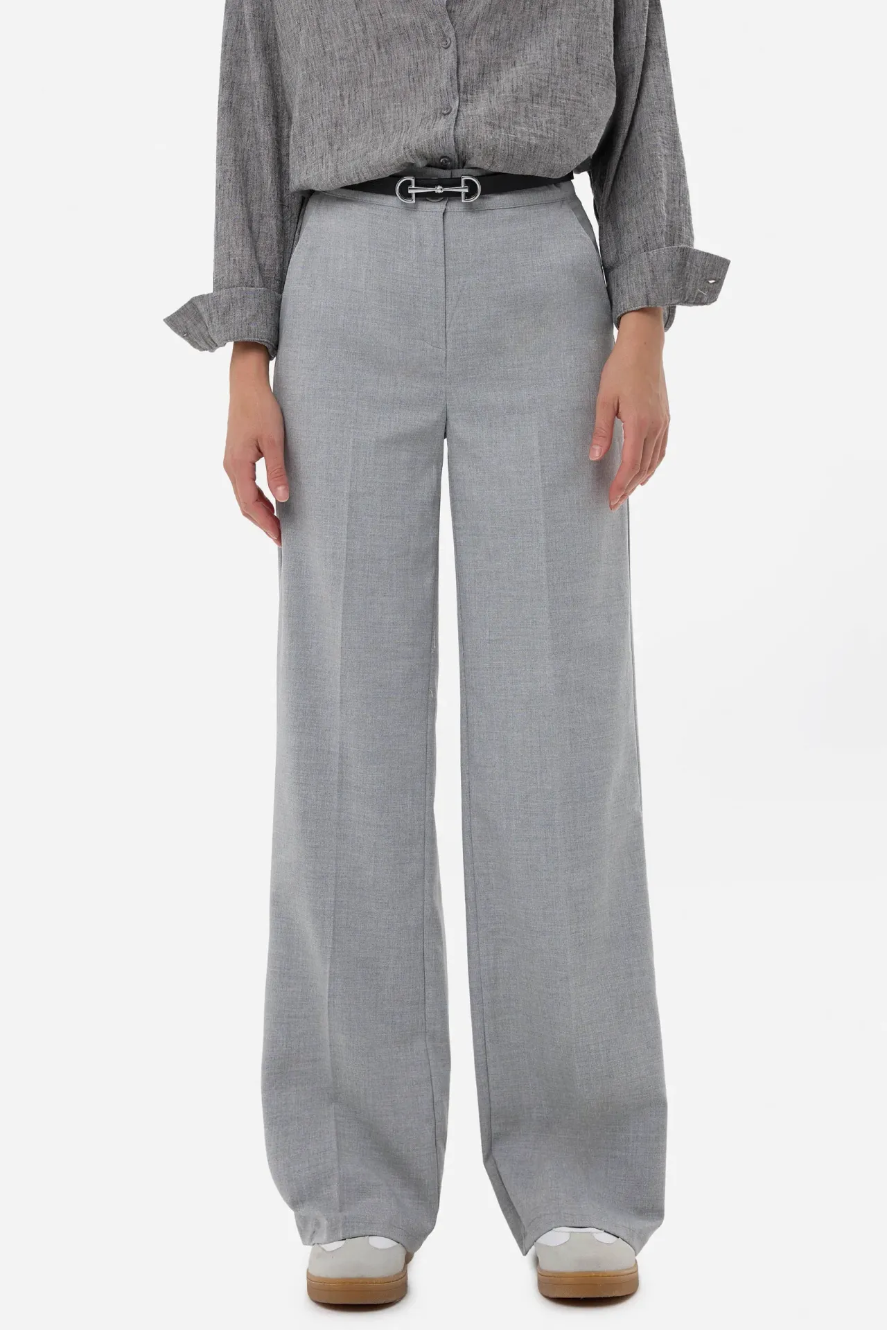 High-Waist Straight-Leg Pants
