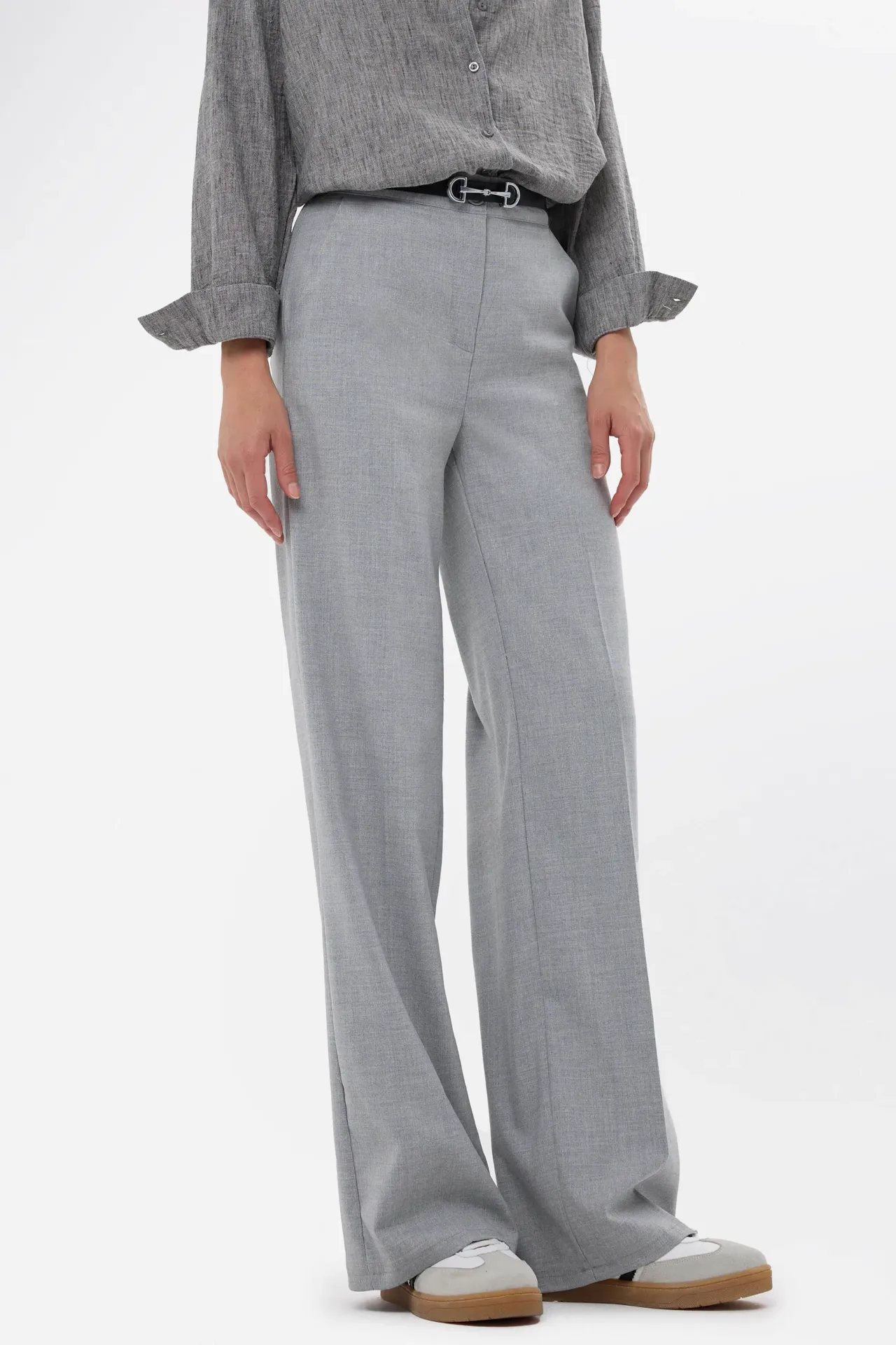 High-Waist Straight-Leg Pants