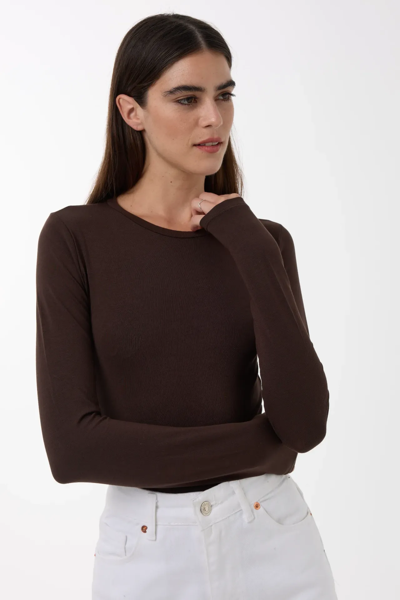 Slim Fit Crew Neck Long Sleeve Top