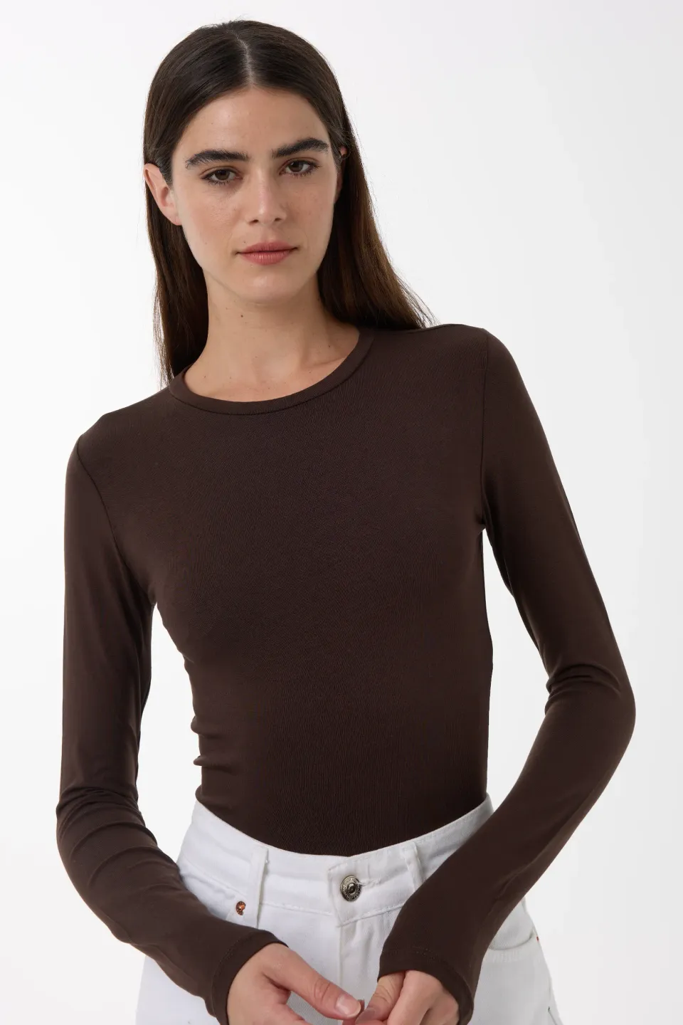 Slim Fit Crew Neck Long Sleeve Top