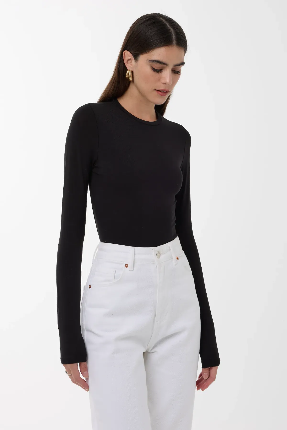 Slim Fit Crew Neck Long Sleeve Top 2