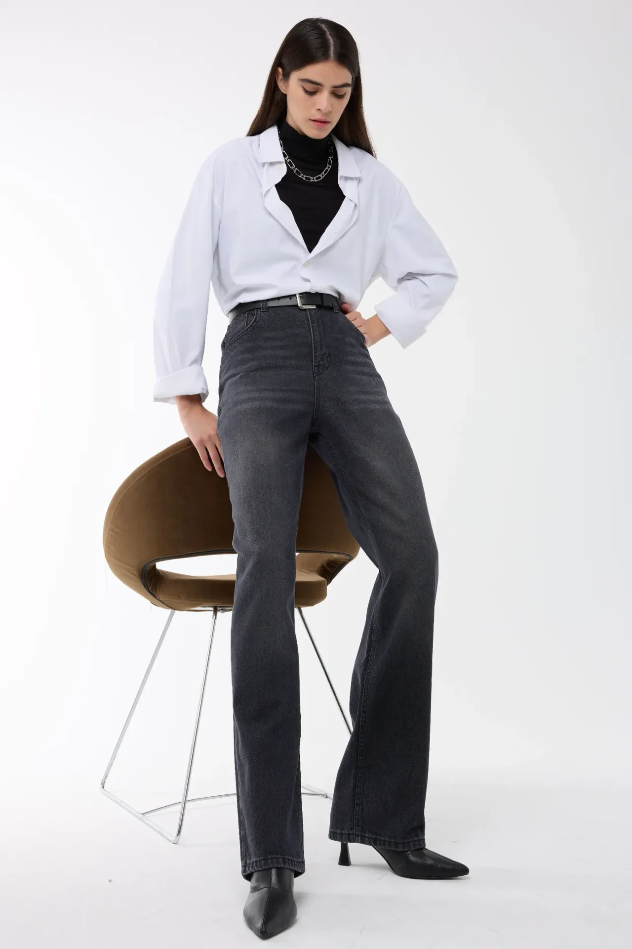 Washed Straight-Leg Jeans