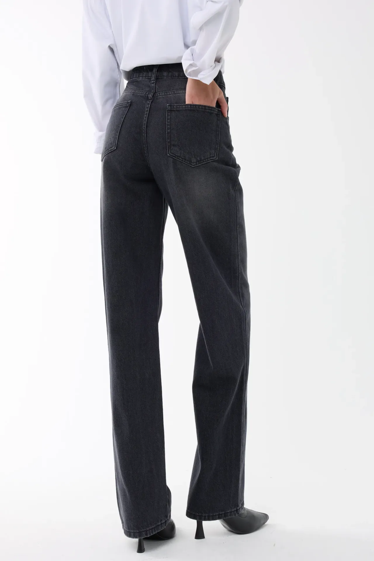 Washed Straight-Leg Jeans