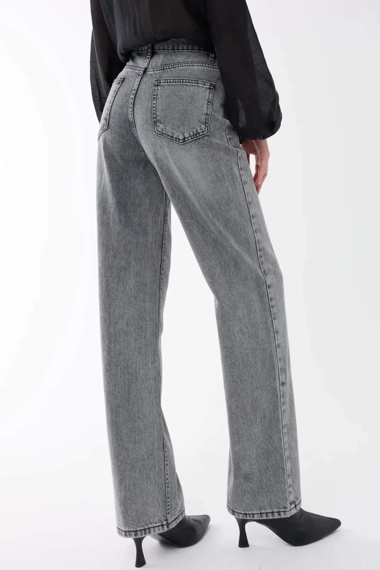 Washed Straight-Leg Jeans
