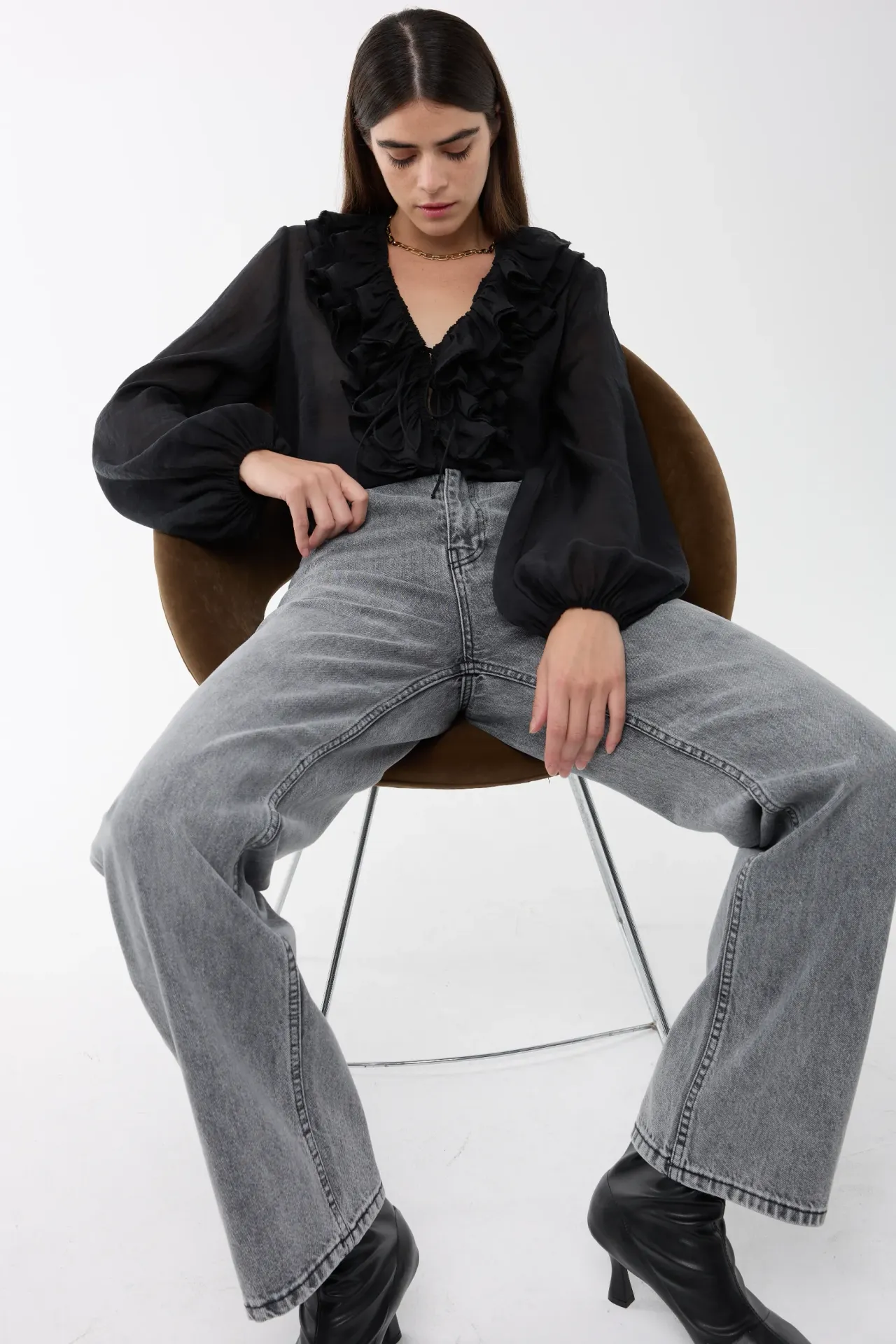 Washed Straight-Leg Jeans