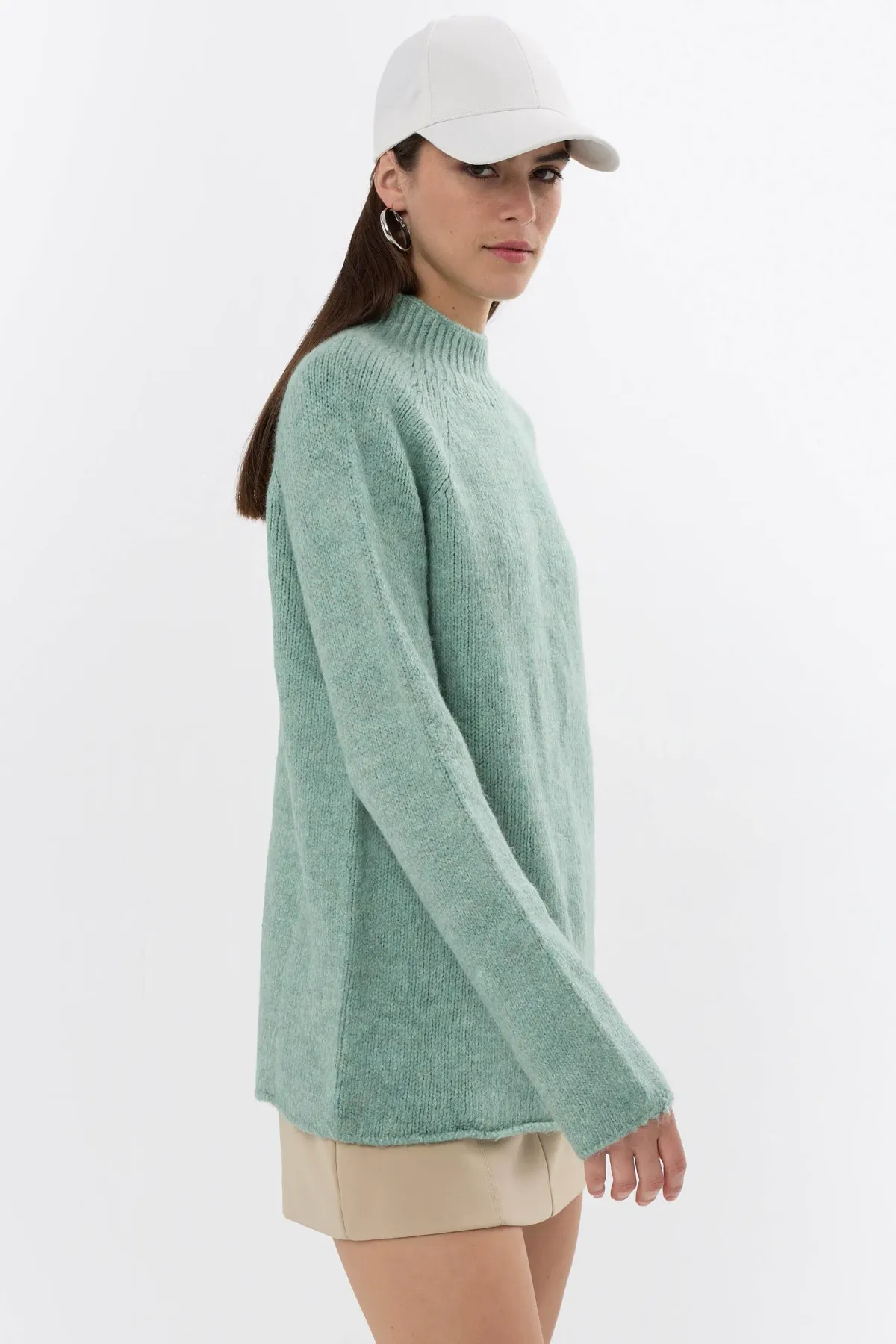 Oversized High-neck Knit Sweater 3