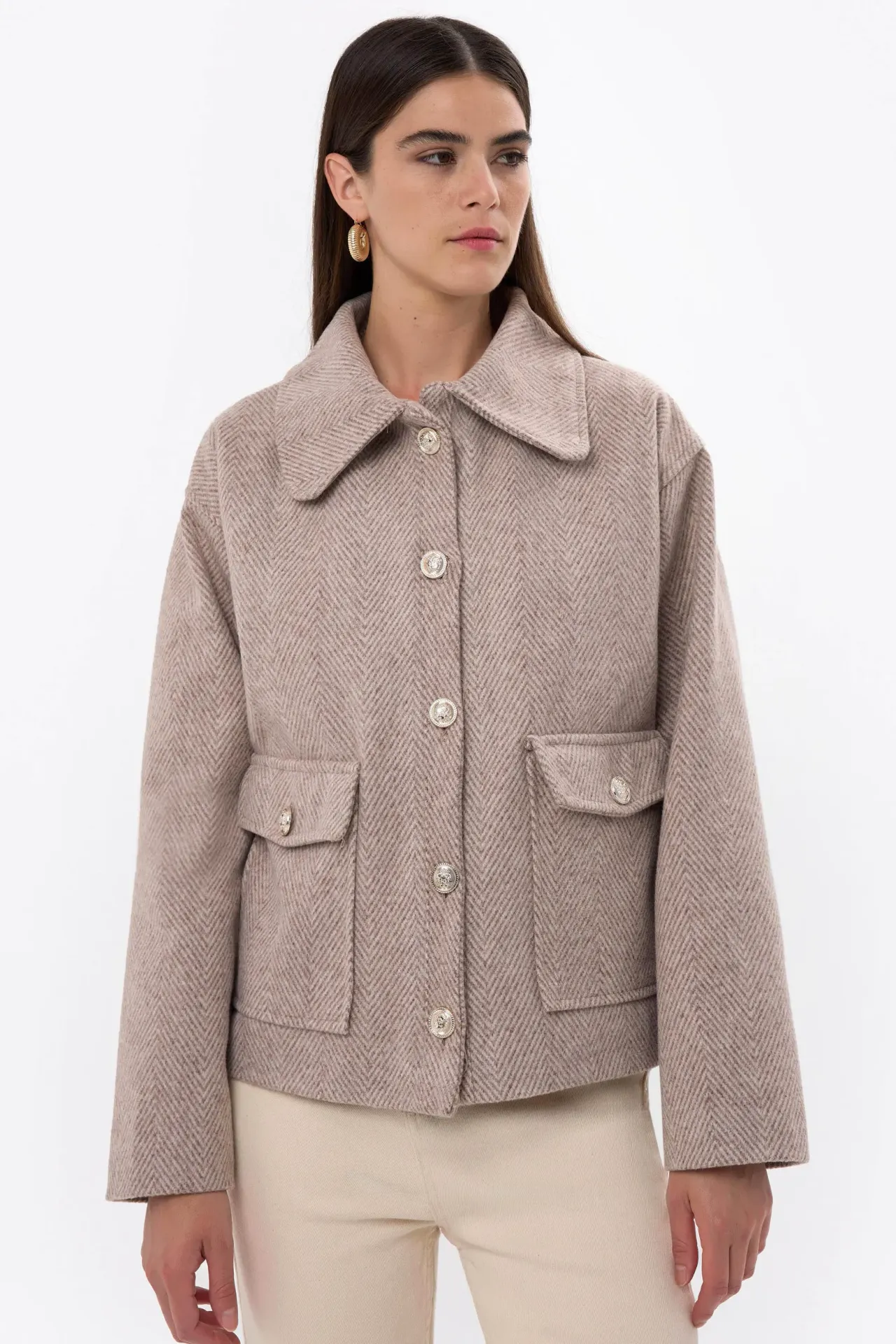 Patch Pocket Detailed Buttoned Jacket