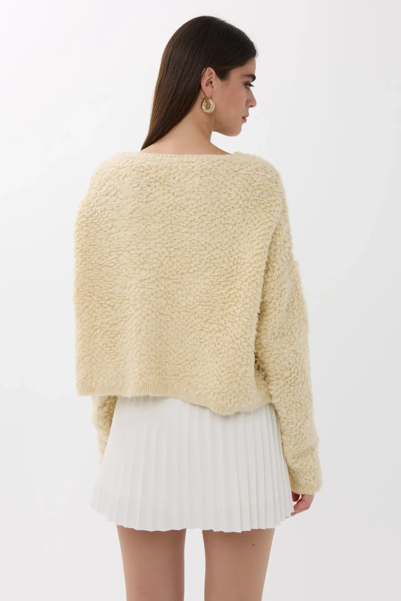 Textured Knitted Buttoned Cardigan