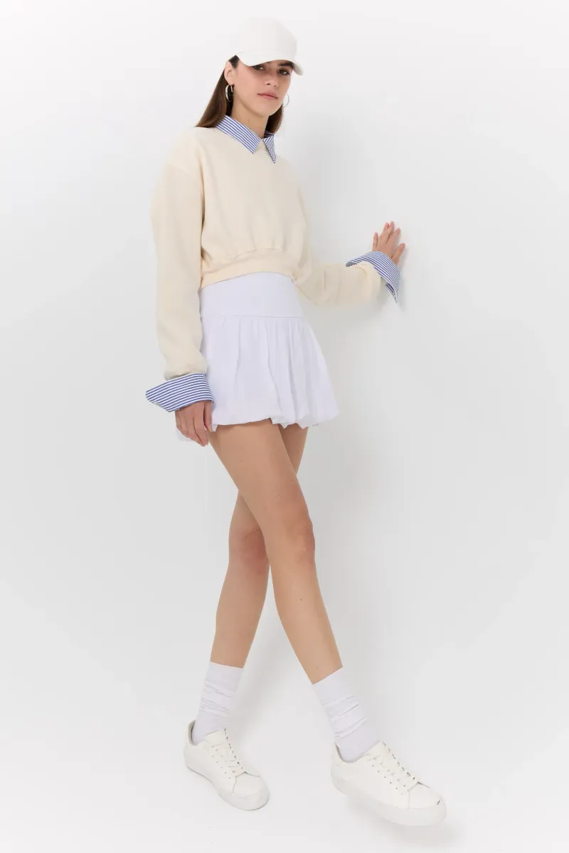 Crop Crew Neck Sweatshirt 3