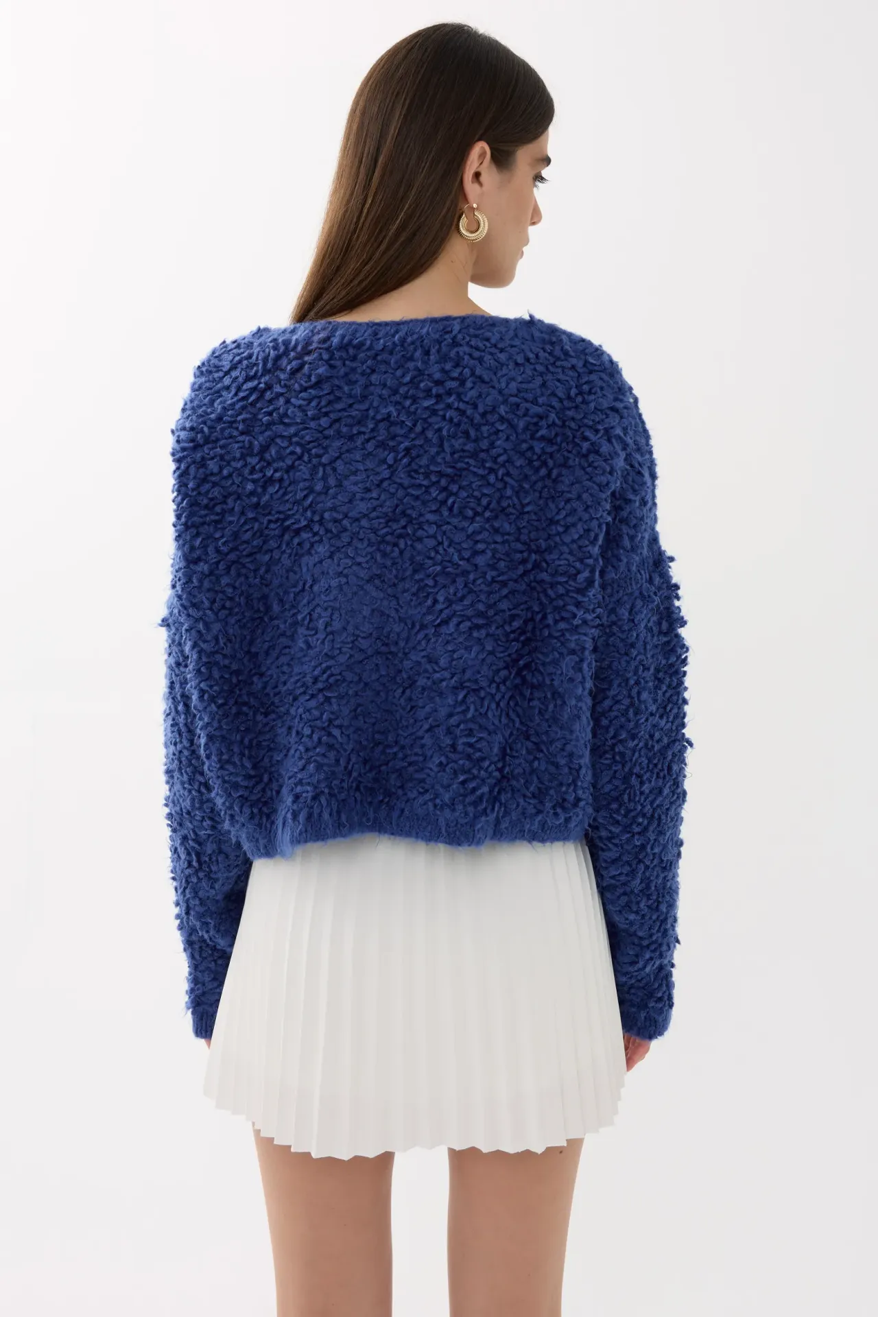 Textured Knitted Buttoned Cardigan