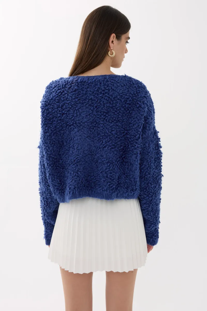 Textured Knitted Buttoned Cardigan 5