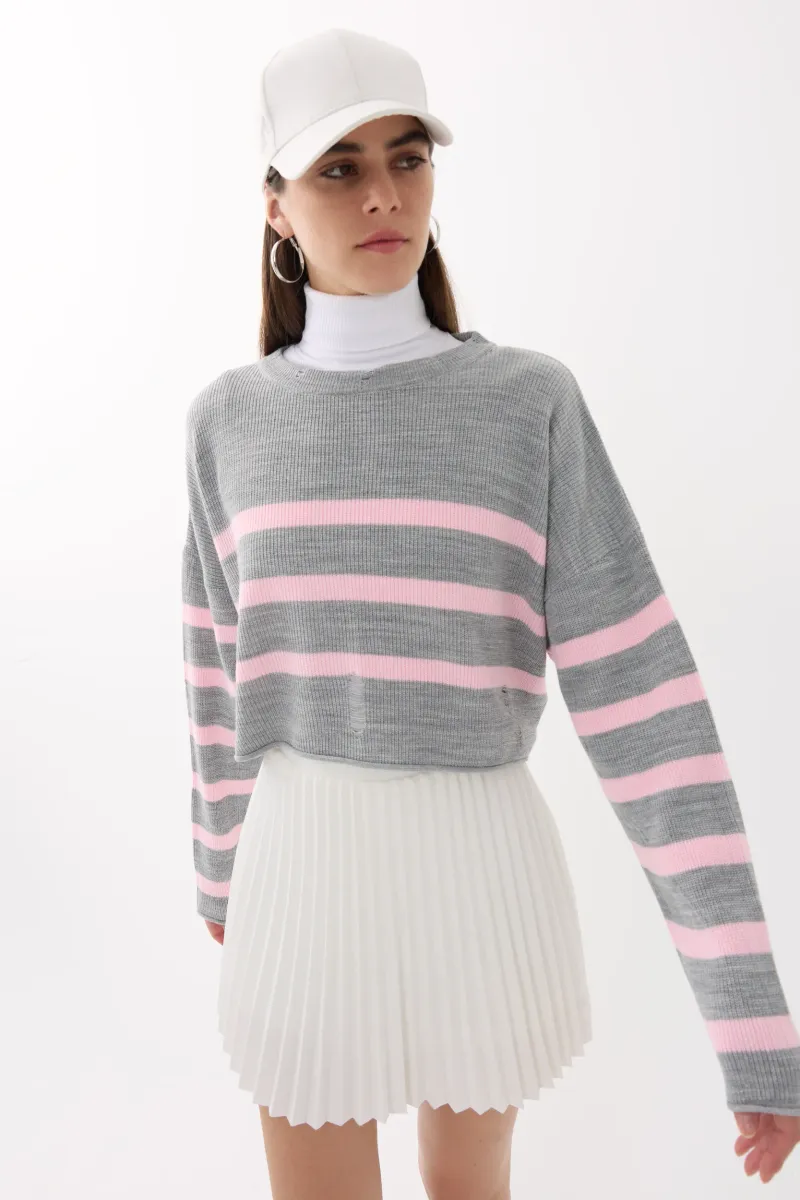 Striped Crew Neck Sweater 3