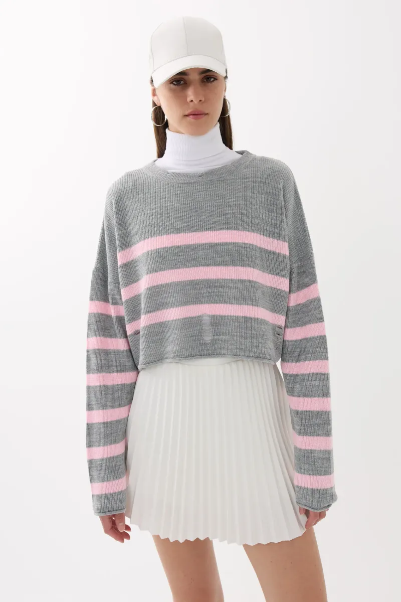 Striped Crew Neck Sweater 1