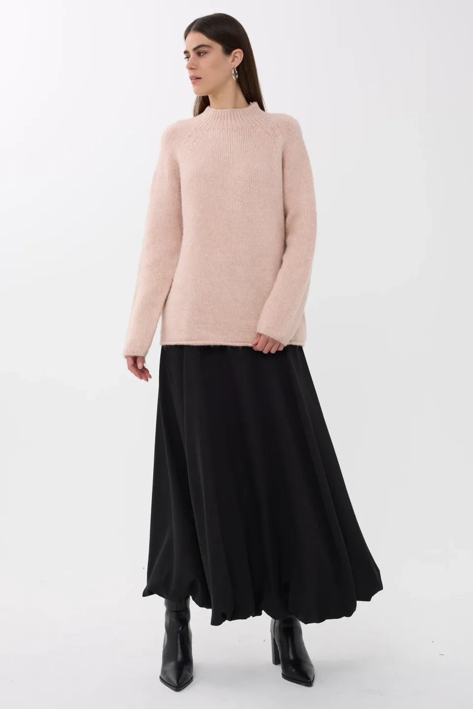 Oversized High-neck Knit Sweater