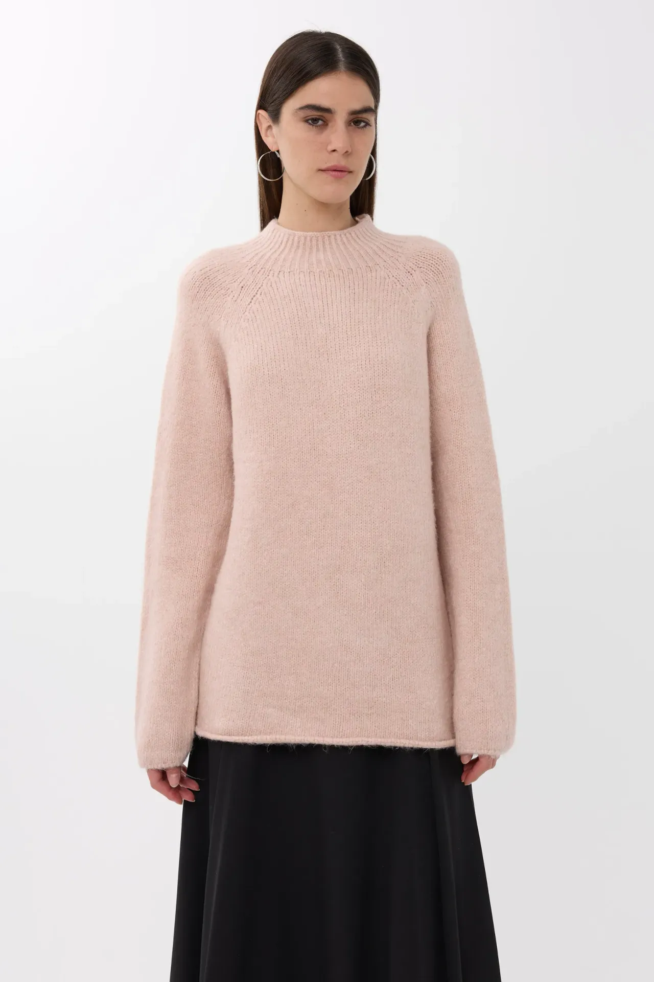 Oversized High-neck Knit Sweater