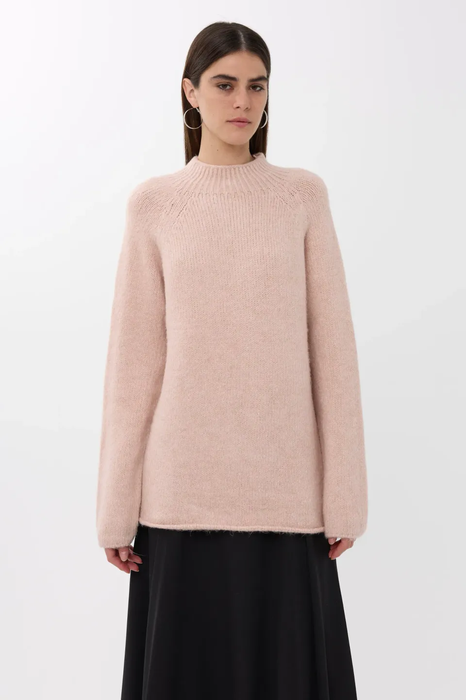 Oversized High-neck Knit Sweater