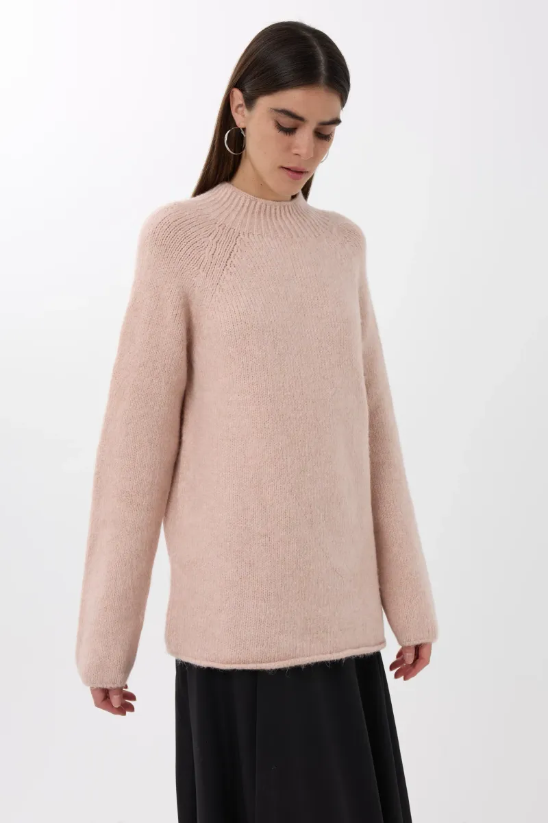 Oversized High-neck Knit Sweater 3