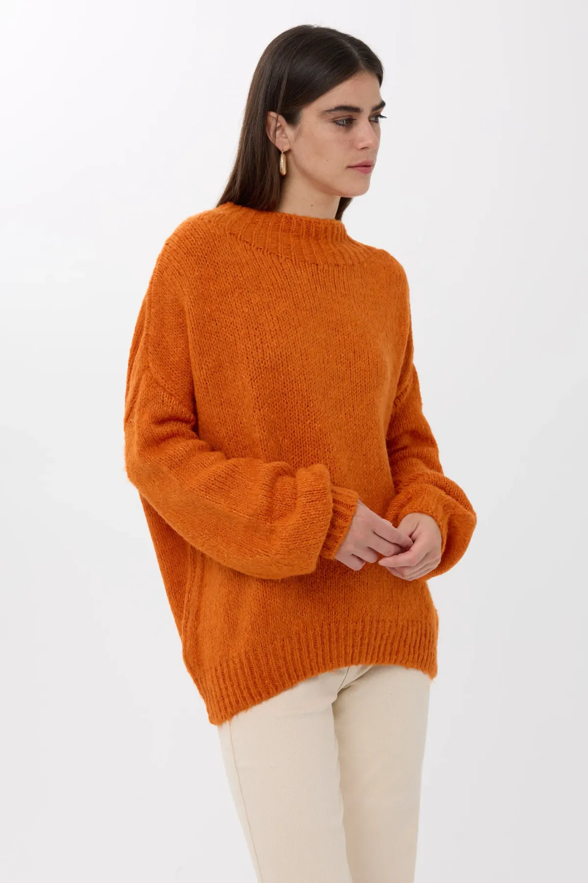 Oversized High-Neck Knitted Sweater 2