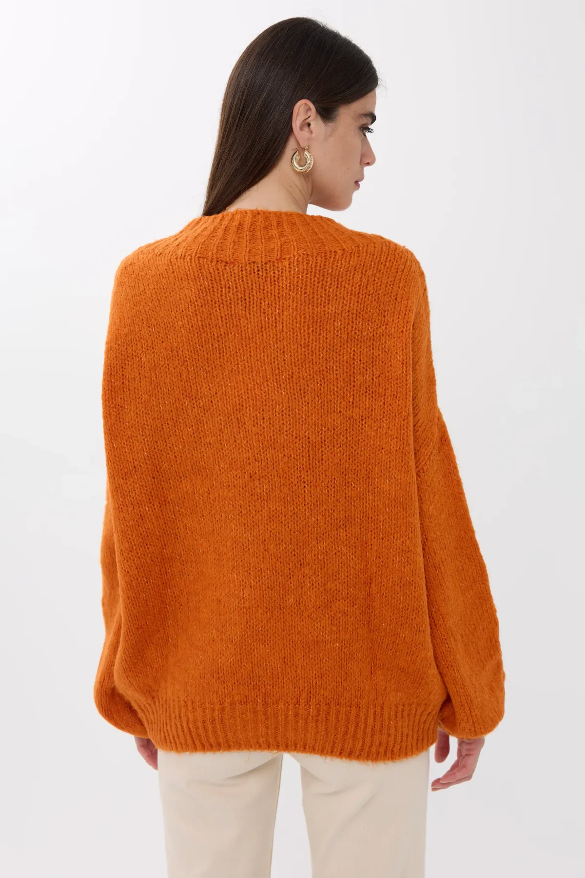 Oversized High-Neck Knitted Sweater 4