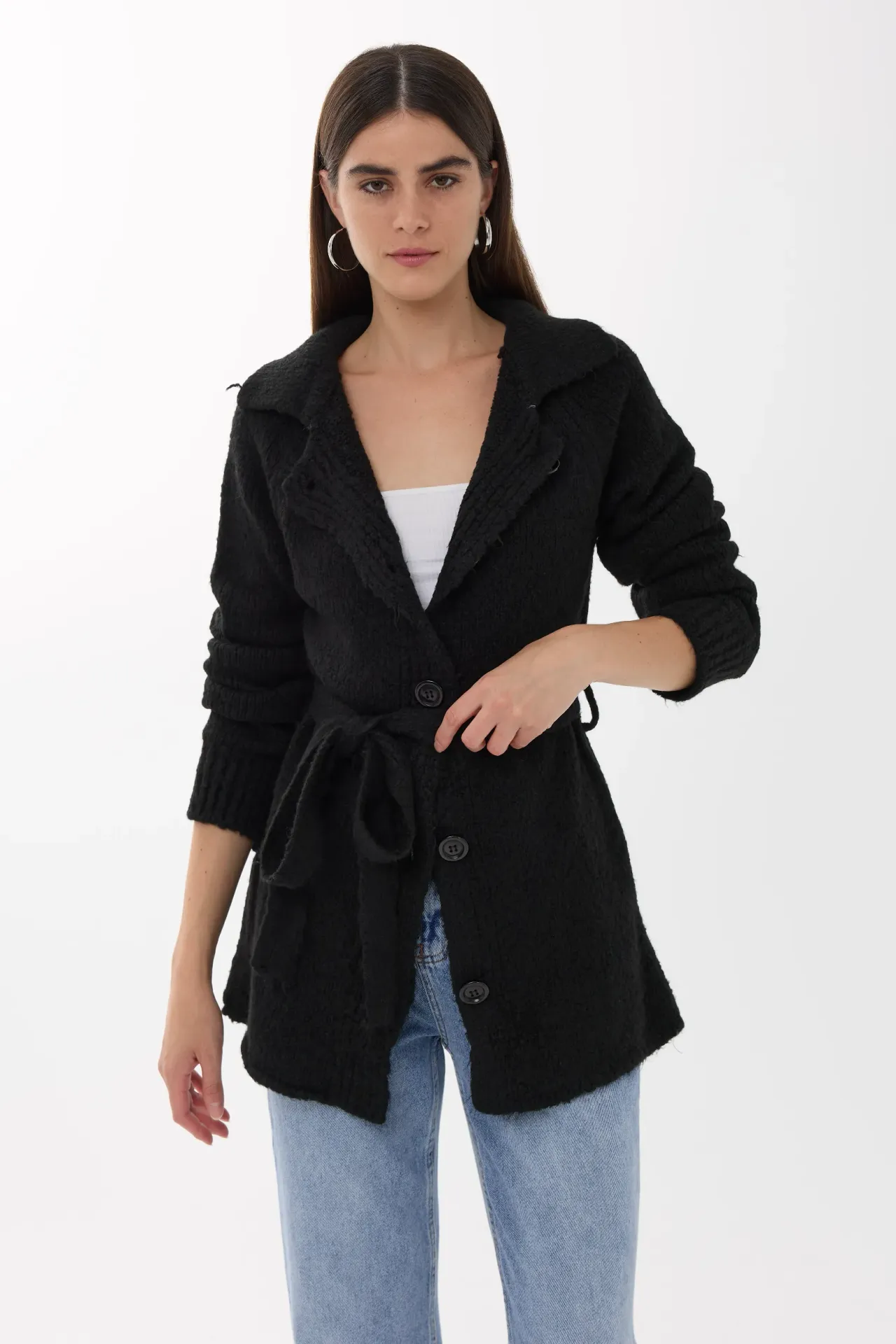 Buttoned Knitted Cardigan