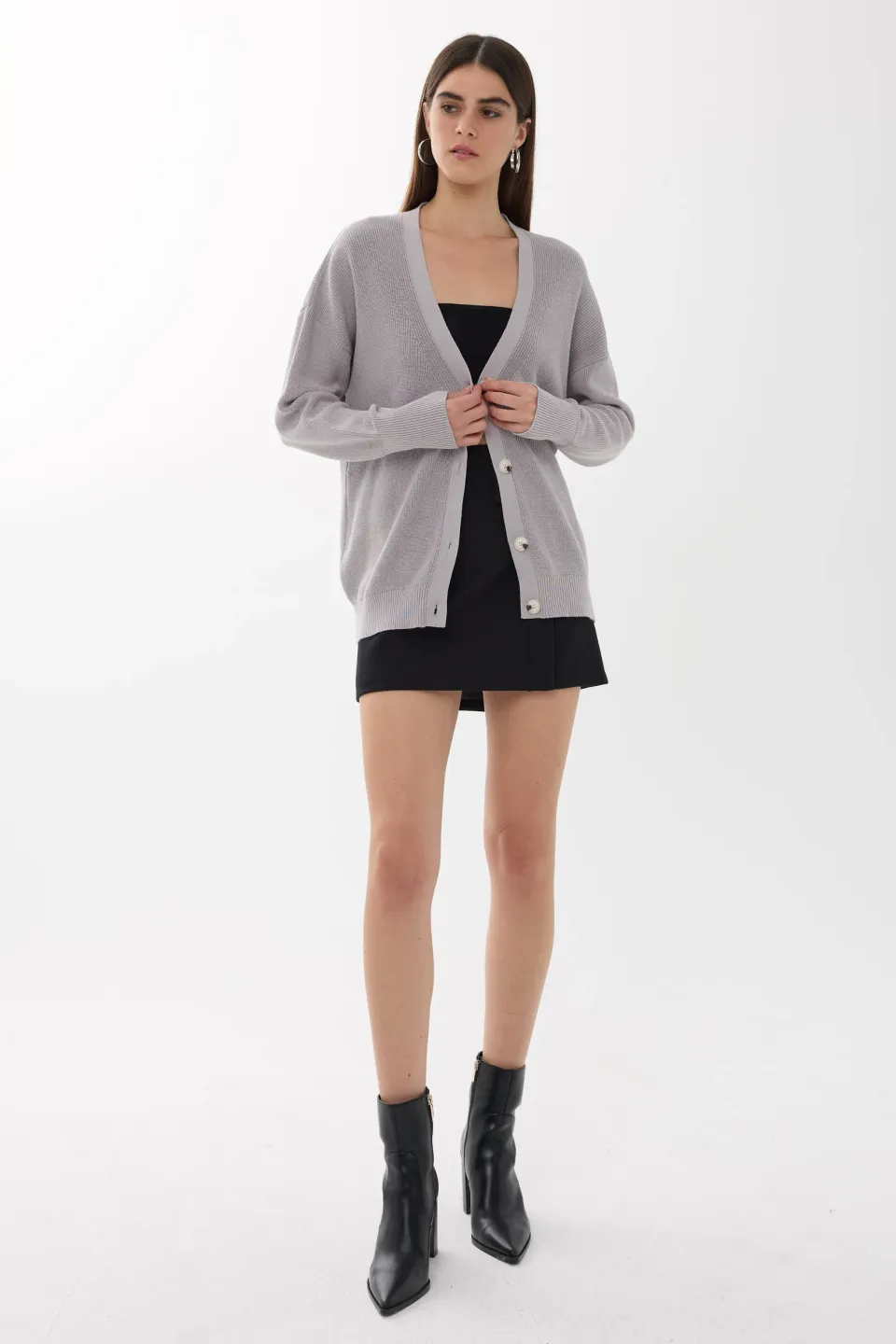 V-Neck Buttoned Cardigan