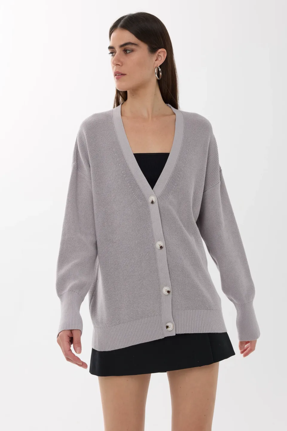 V-Neck Buttoned Cardigan
