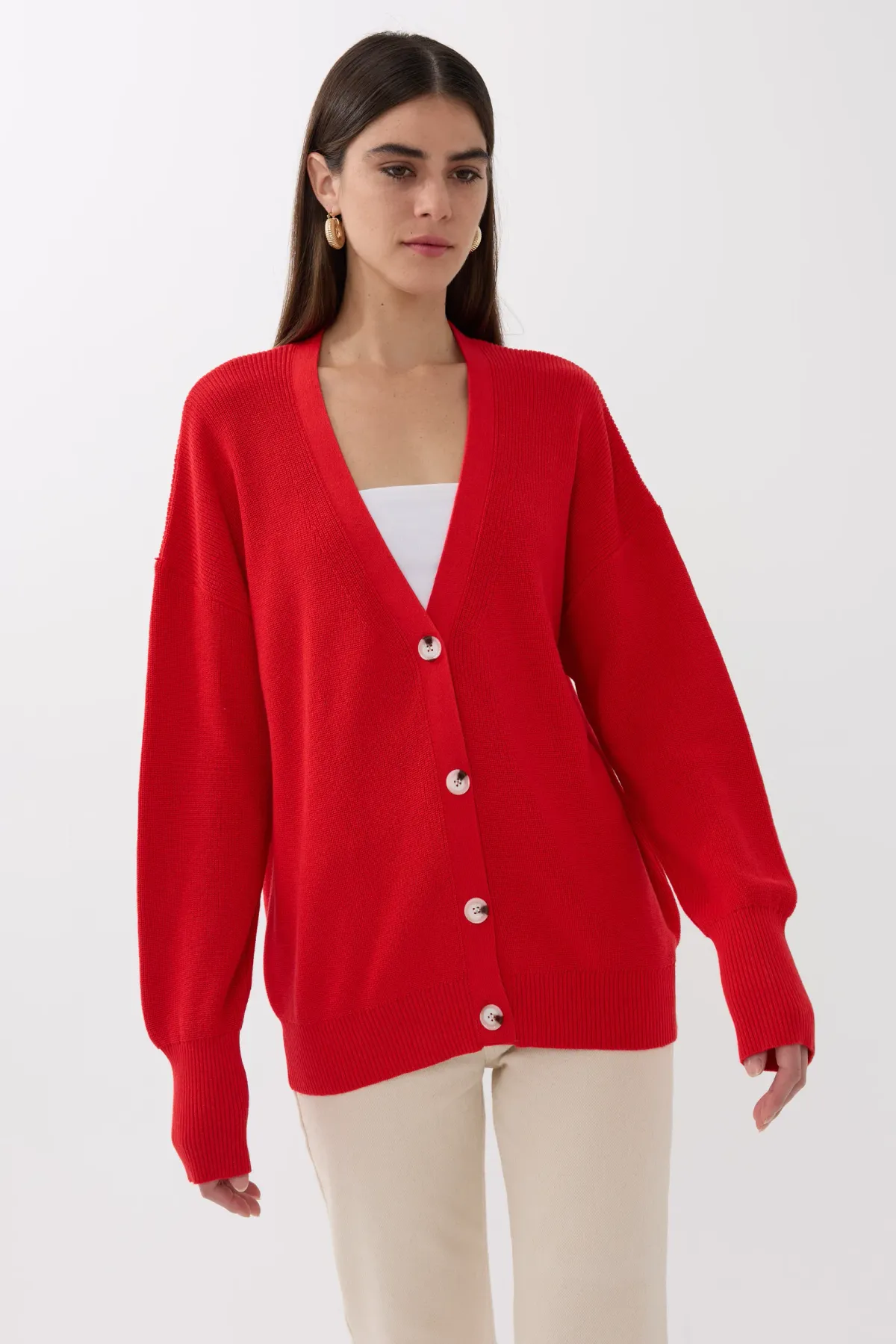 V-Neck Buttoned Cardigan 4