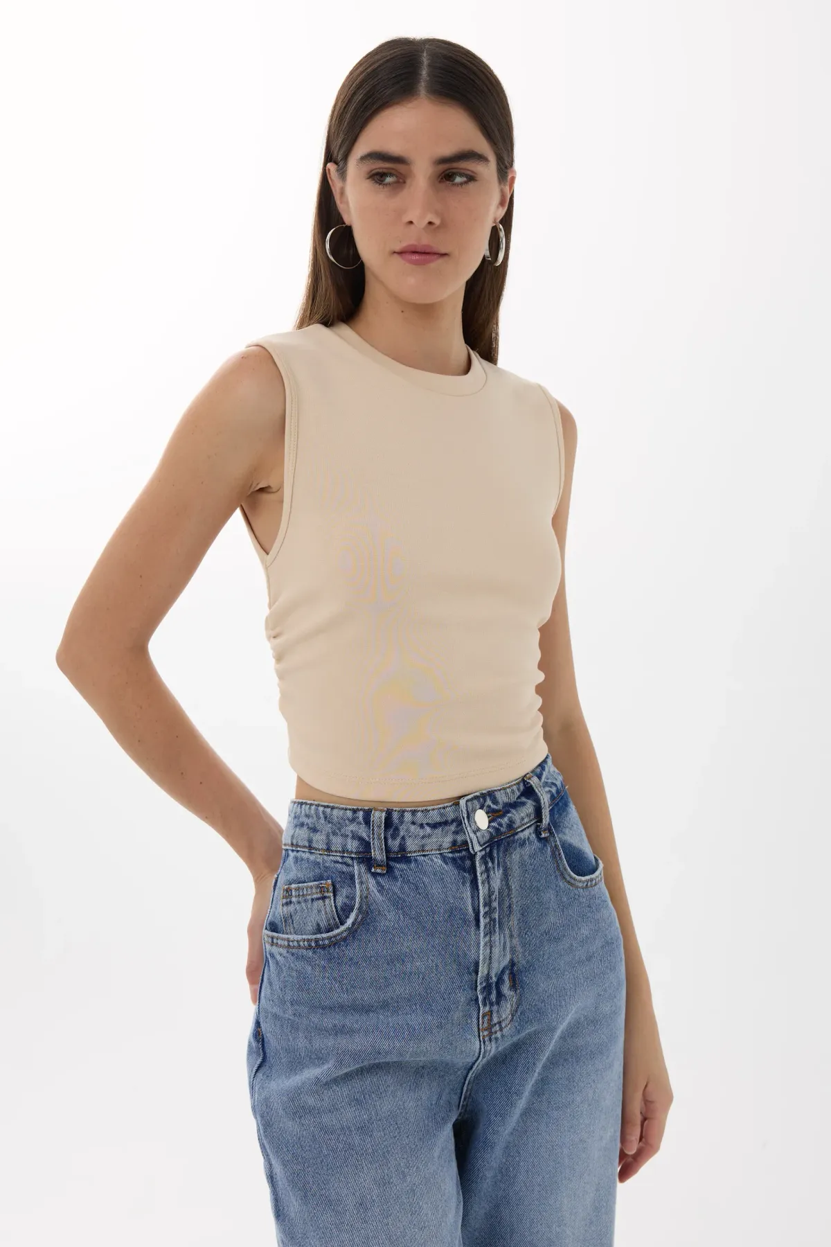 Solid Ruched-Detail Blouse 5