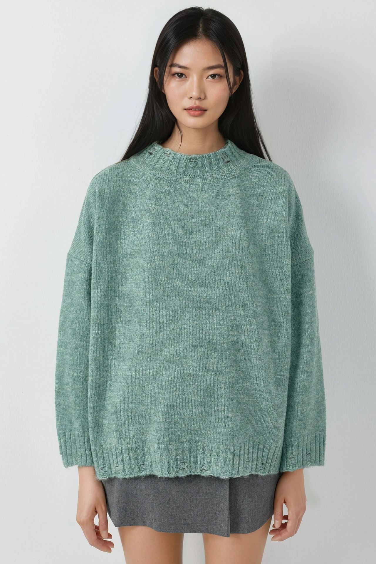 MY FASHION Bisiklet Yakalı Oversize Triko Kazak 6