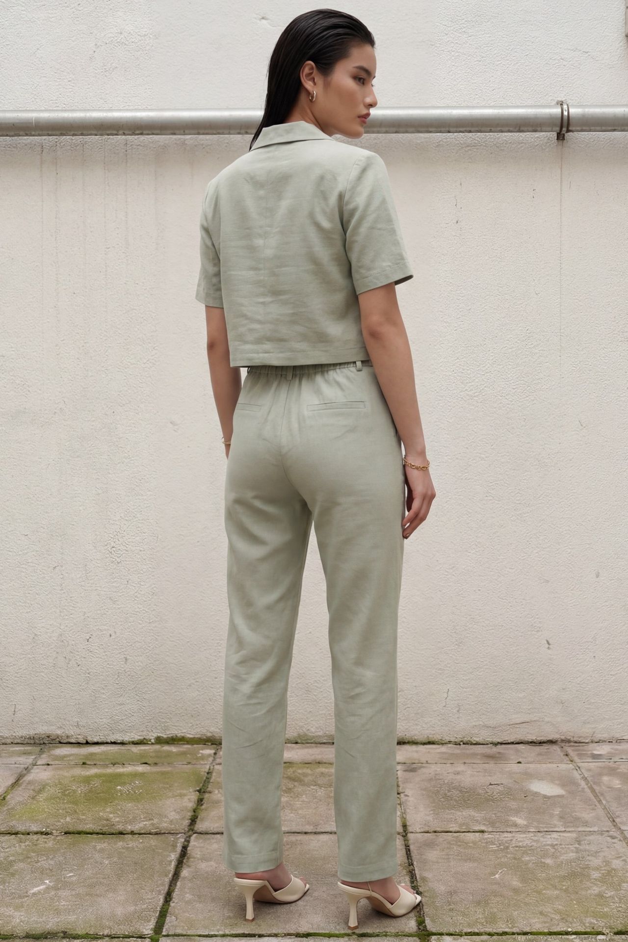 MY FASHION Shirt with Pocket Detail & Pants Two-Piece Set 3