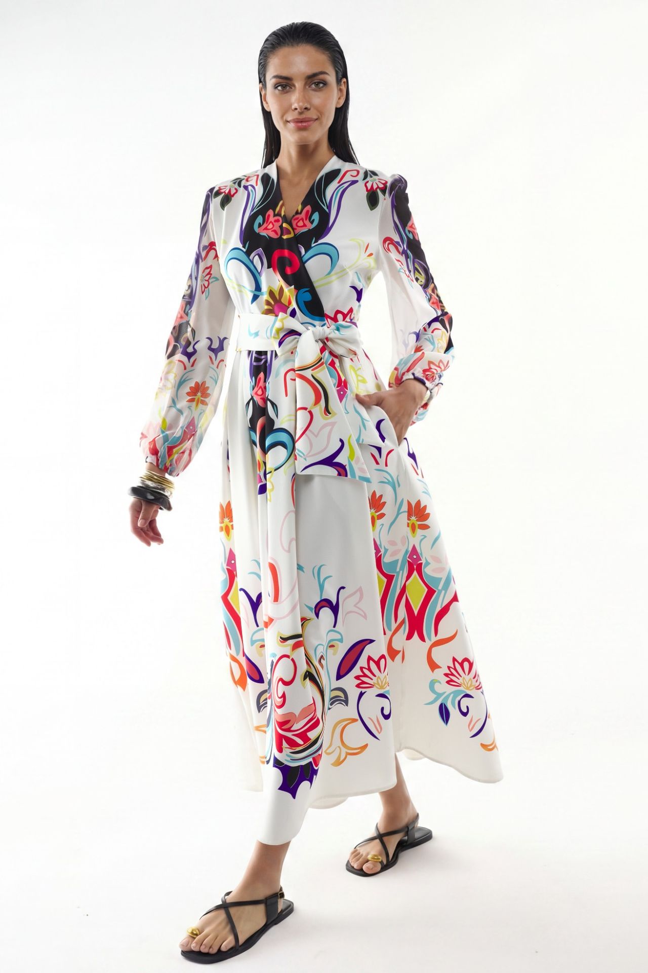 MSN Floral Print Maxi A-Line Dress 5