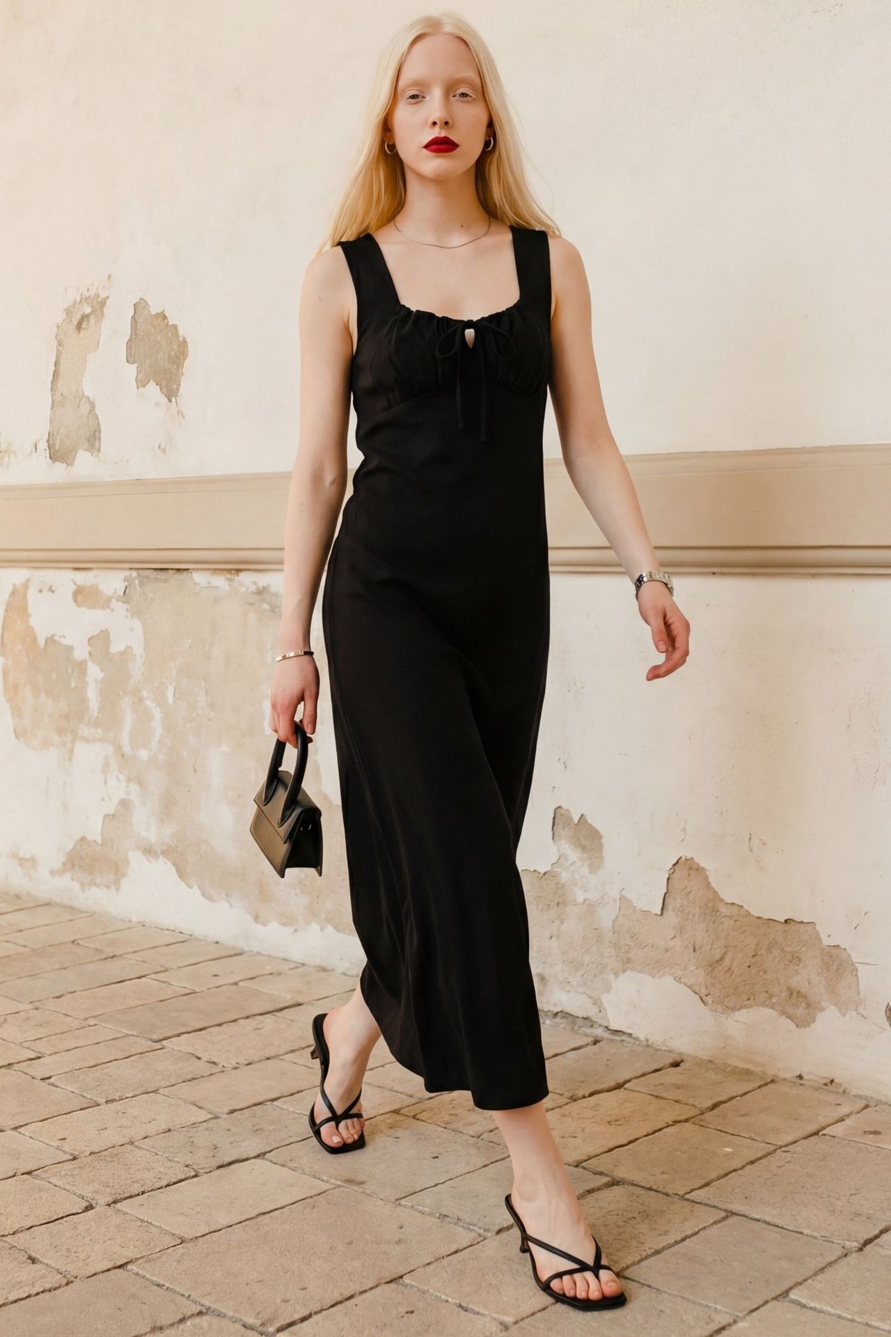 MY FASHION Midi Linen Dress with Tie Detail 5