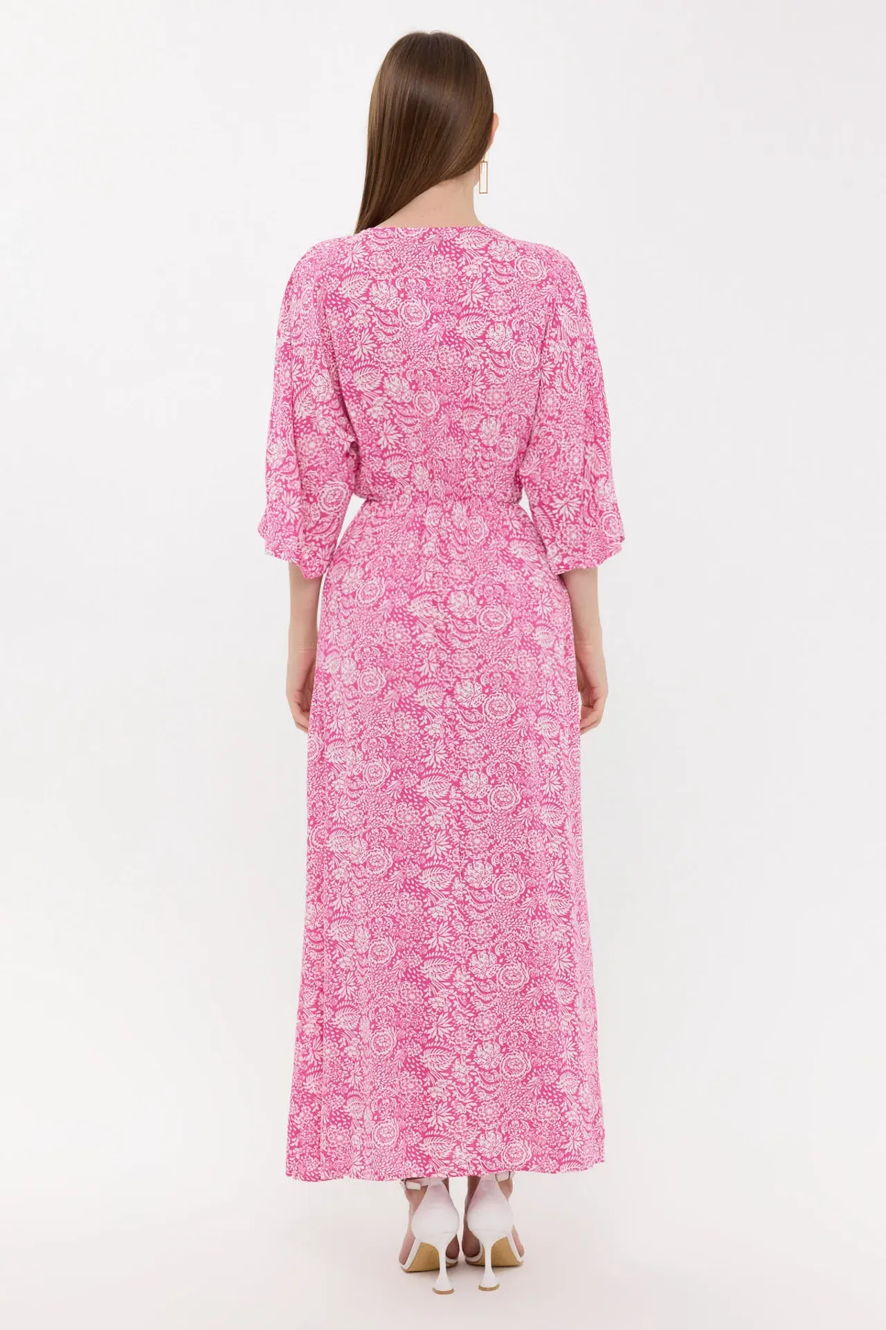 Floral Surplice Neck Maxi Dress