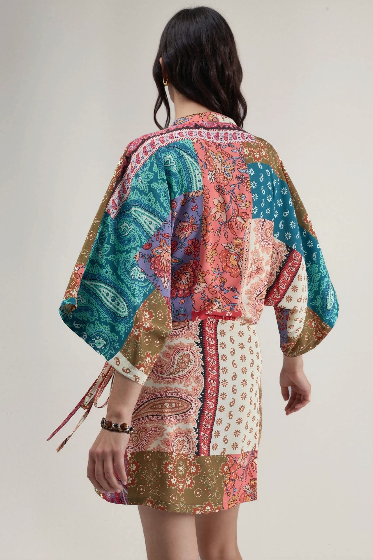 Ethnic Print Front-Tie Mini Dress 3