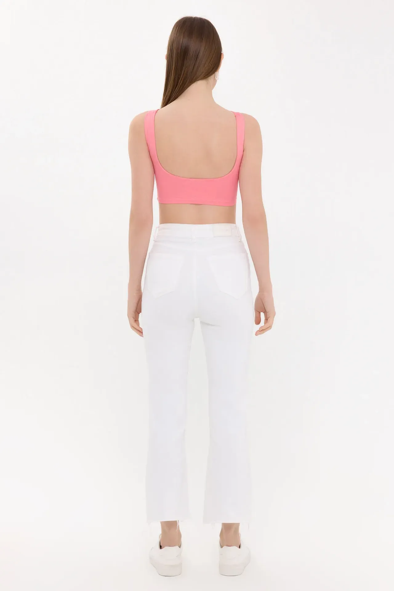 Sleeveless Round Neck Top with Back Detail