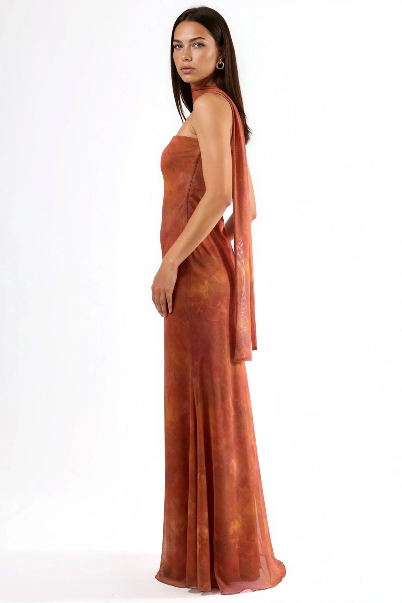 Strapless Flowering Bodycon Maxi Dress 3