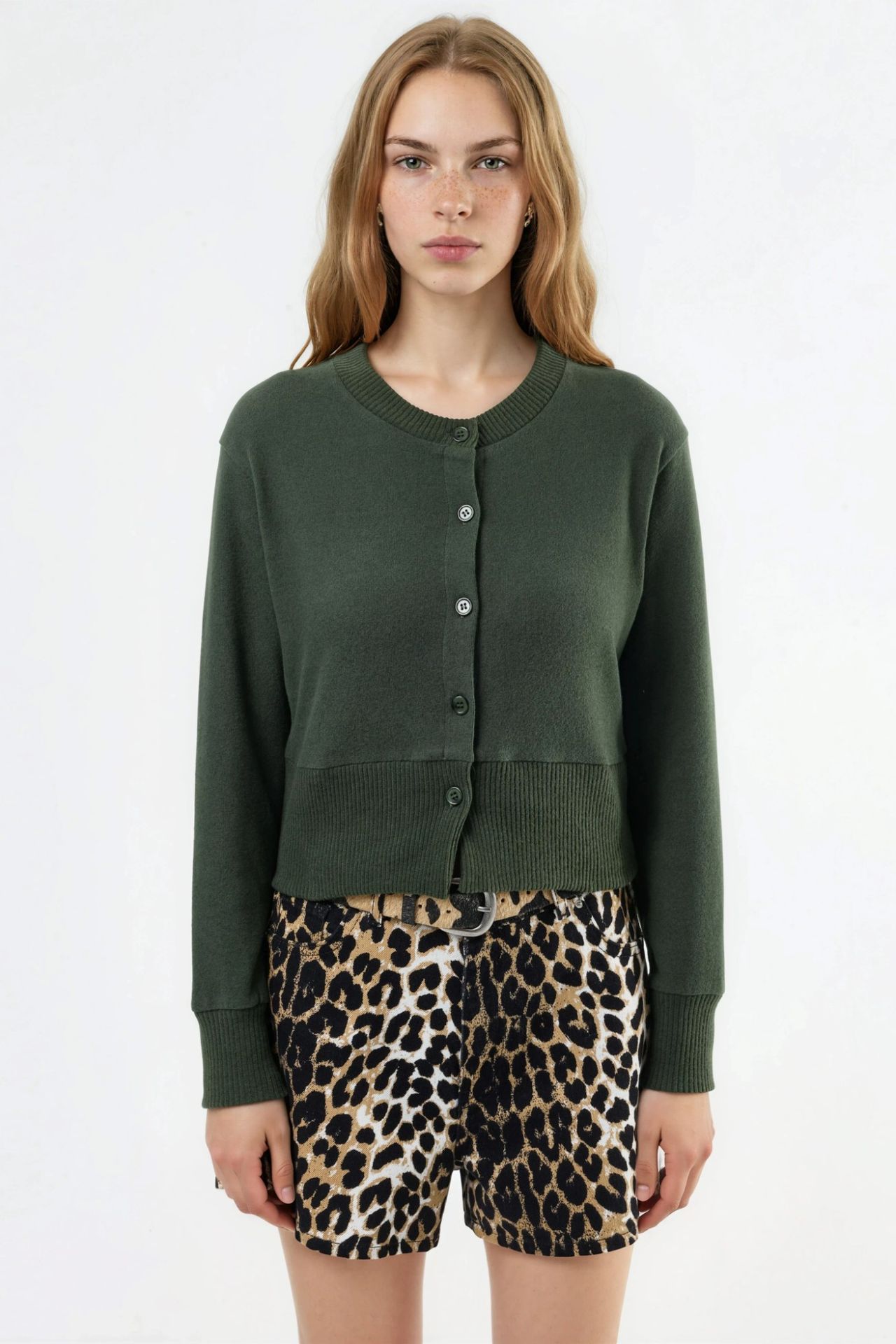 BUSEM Casual Crew Neck Buttoned Crop Jacket 6