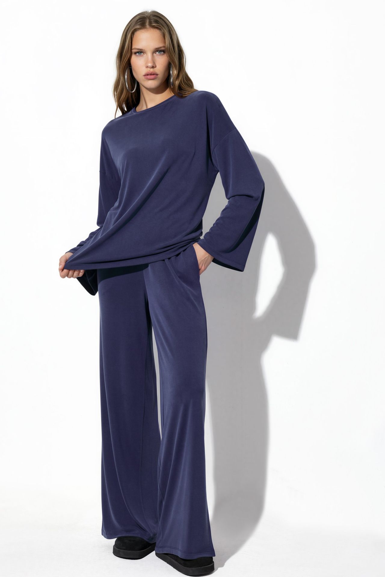 BUSEM Elastic Waist Straight Leg Modal Pants 5