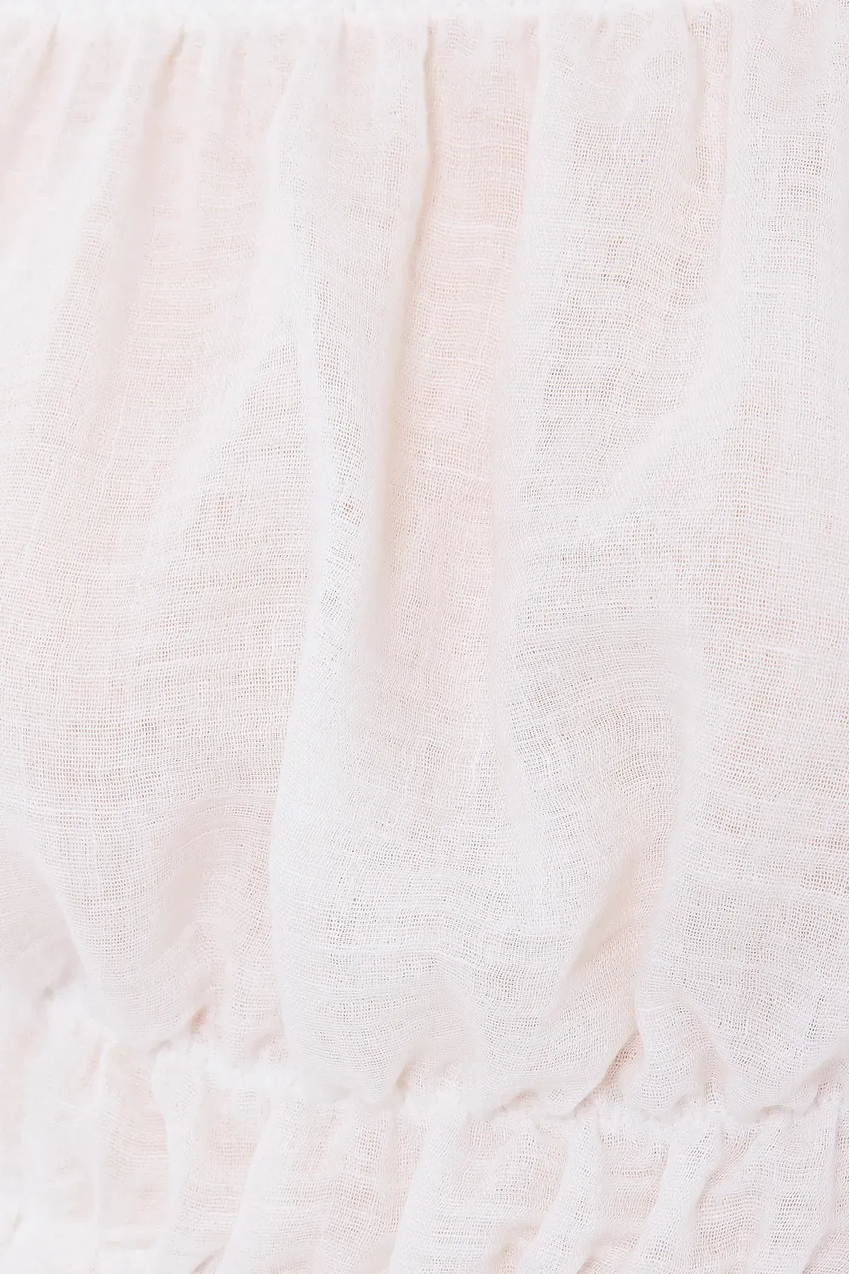 Off-Shoulder Linen Cropped Top with Long Sleeves and Ruffle Detail 5