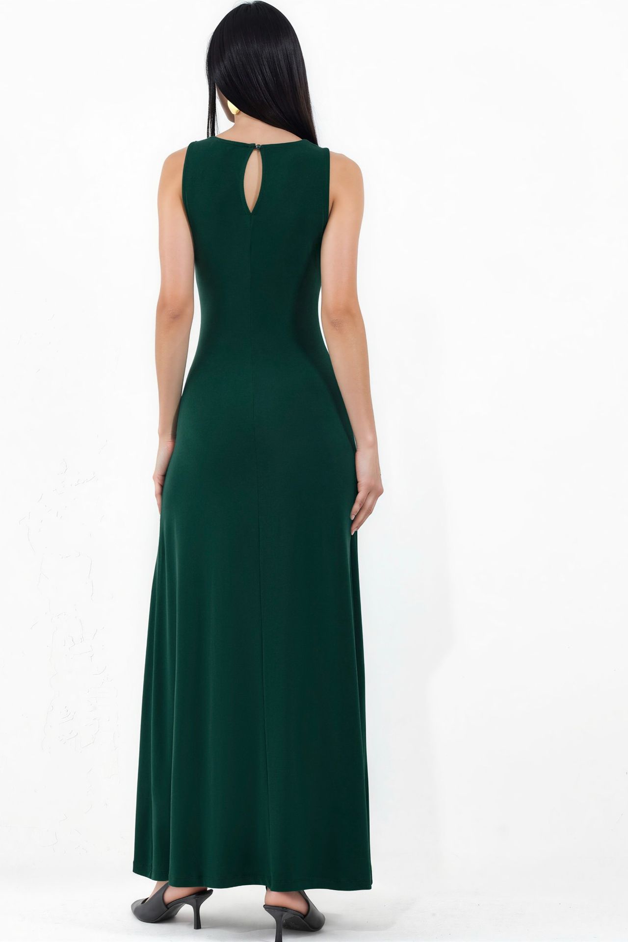 Slit Detailed Ruched Sandy Maxi Dress 4