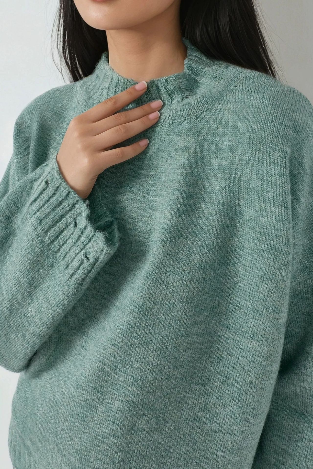 MY FASHION Bisiklet Yakalı Oversize Triko Kazak 4