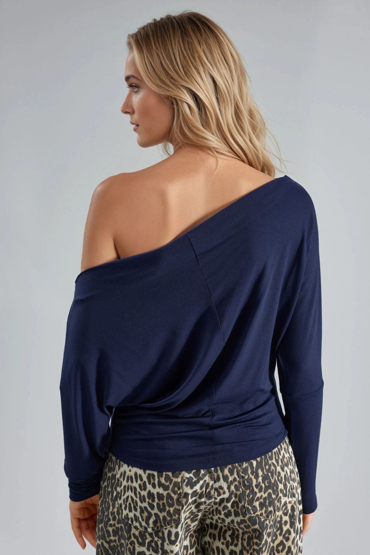 BUSEM Boat Neck Drape Blouse 3