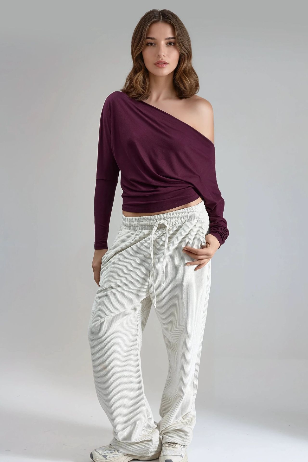 BUSEM Boat Neck Drape Blouse 4