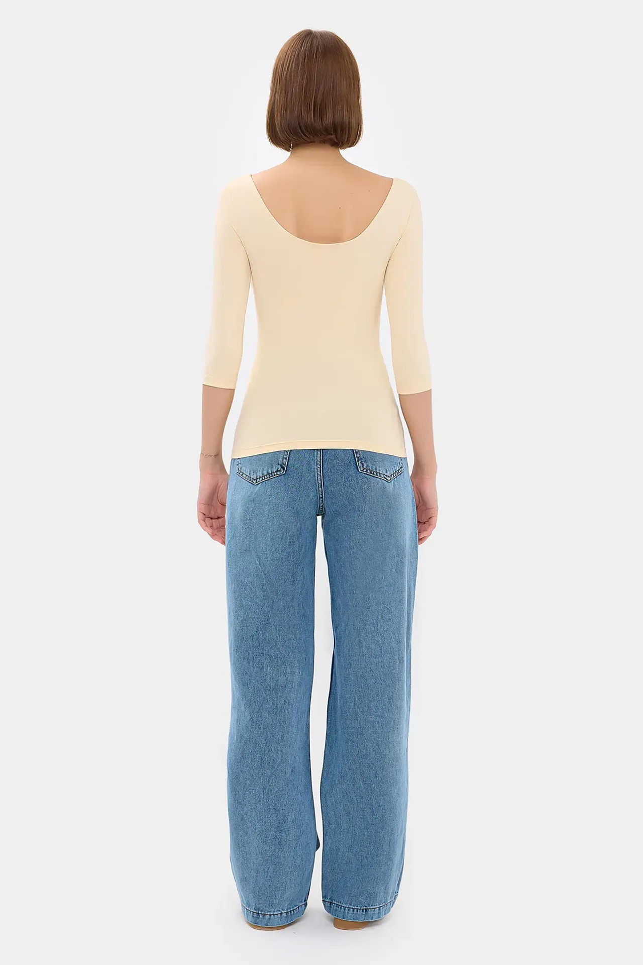 Scoop Neck Long Sleeve Bodycon Top