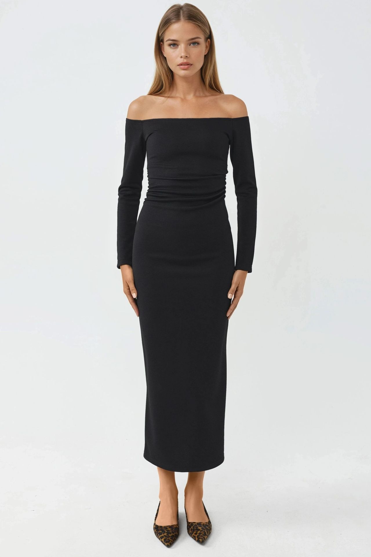 BUSEM Off-Shoulder Bodycon Maxi Dress 6
