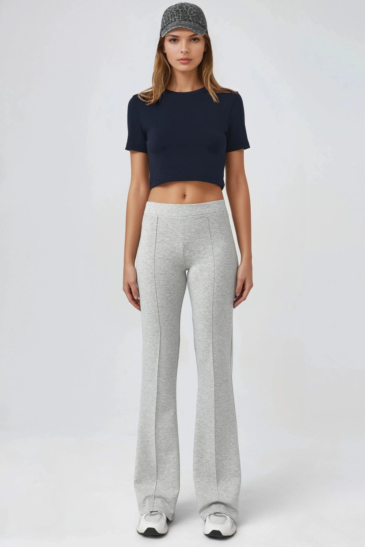 BUSEM Ribbed Elastic Flare Pants