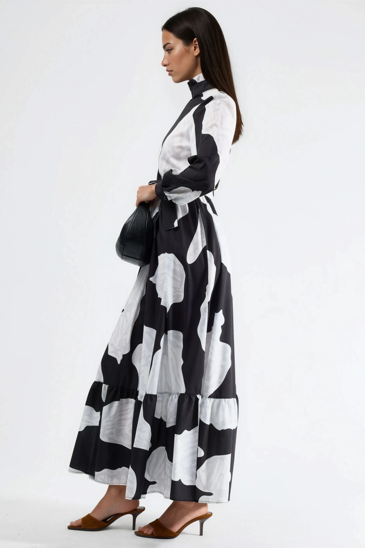 MSN Maxi Dress with Tie Detail and Half Turtleneck 3