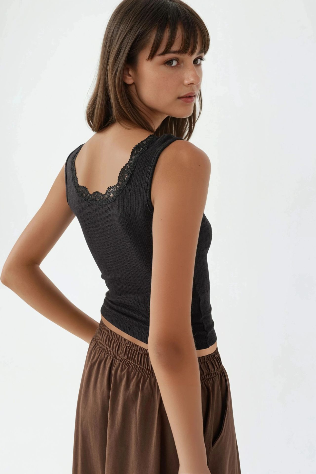 BUSEM Lace Detail U Collar Tank Top 3